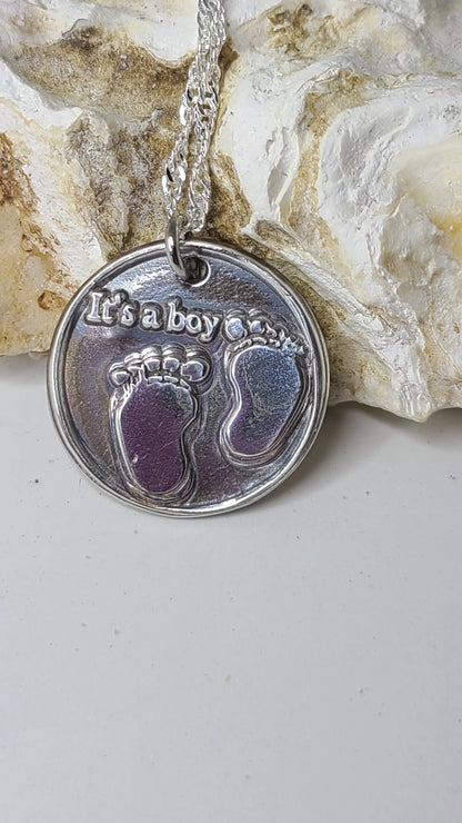 Handmade Baby Announcement Necklace Great Gift Made in USA