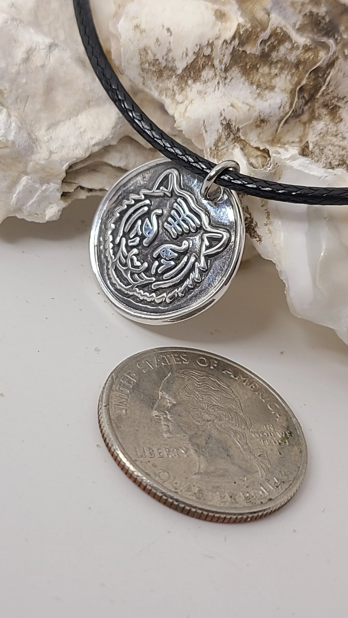 Handmade Pure Silver Tiger Pendant Necklace Great Gift Made in USA