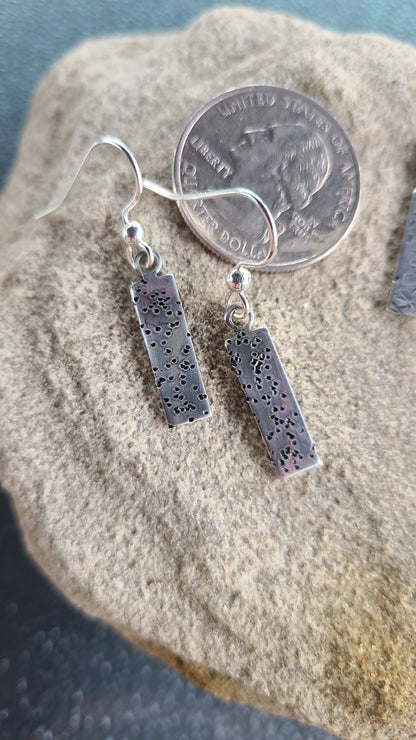 Handmade Silver Stamped Earrings Great Gift Made in USA