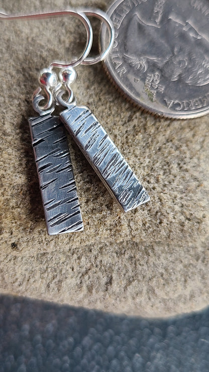 Handmade Silver Stamped Earrings Great Gift Made in USA