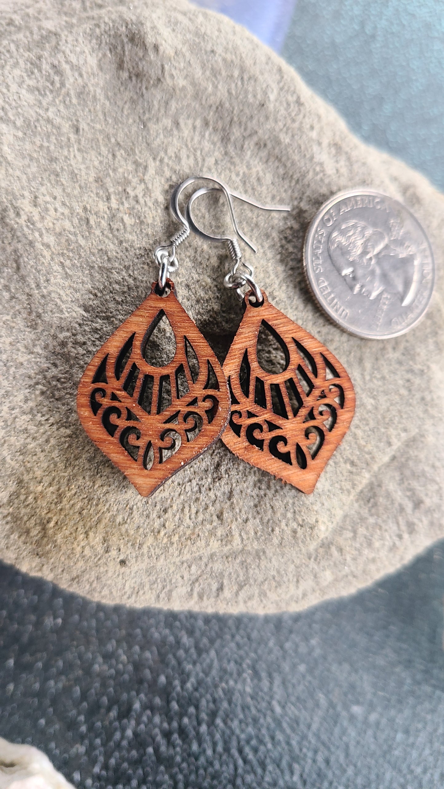 Handmade Wooden Earrings Made in USA great Gift