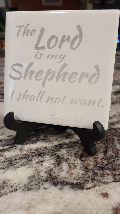 Lasered Tiles - The Lord is My Shepherd