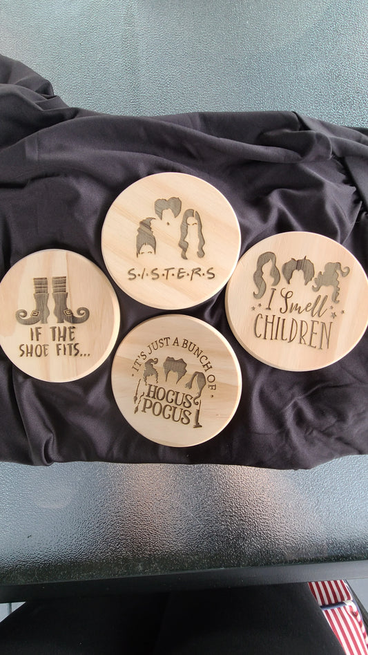 Handmade Halloween Coasters - Hocus Pocus Set Great Gift