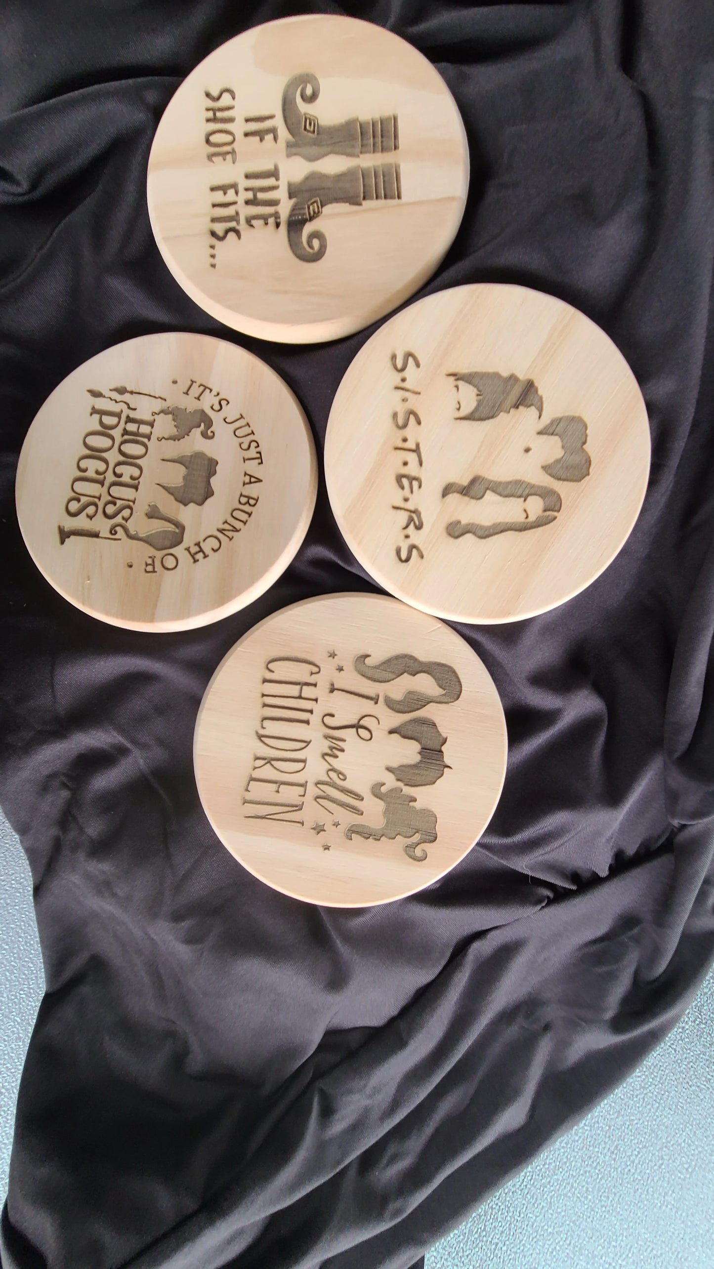 Handmade Halloween Coasters - Hocus Pocus Set Great Gift