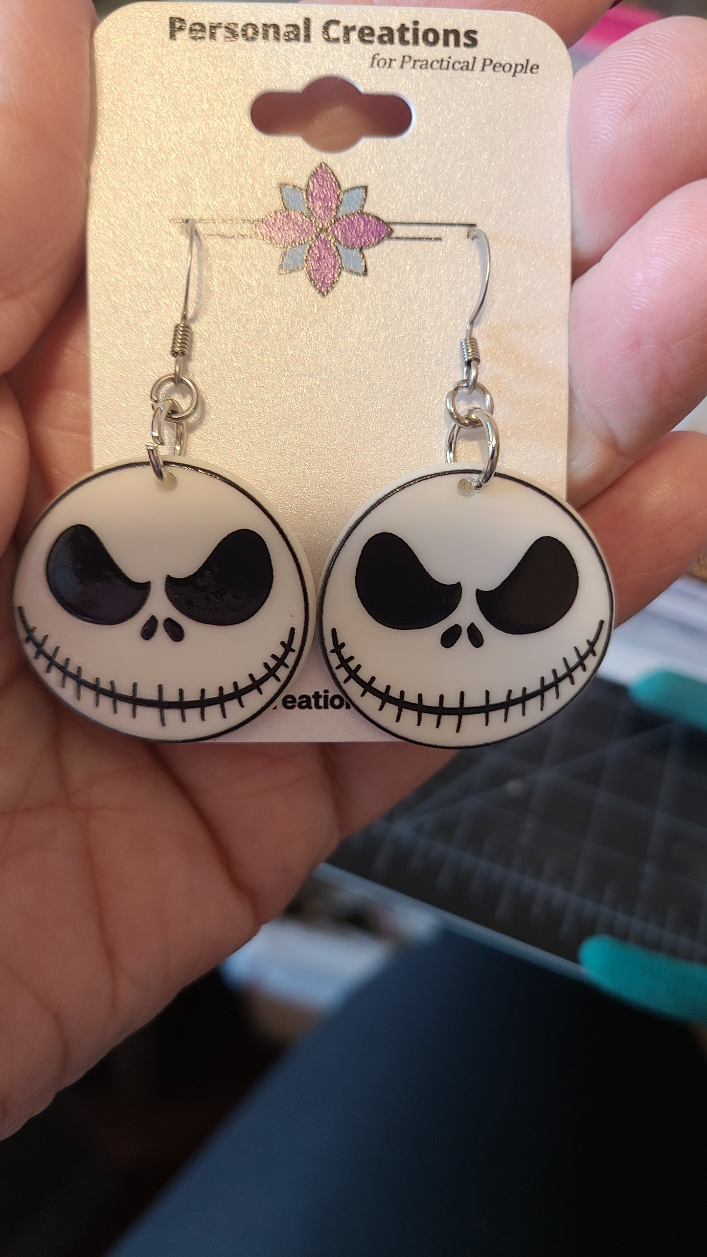 Handmade Halloween Jack Skellington Earrings - Great Gift for Halloween