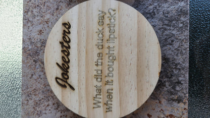 Handmade Wooden Coasters - Jokesters - Great Gift