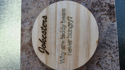 Handmade Wooden Coasters - Jokesters - Great Gift