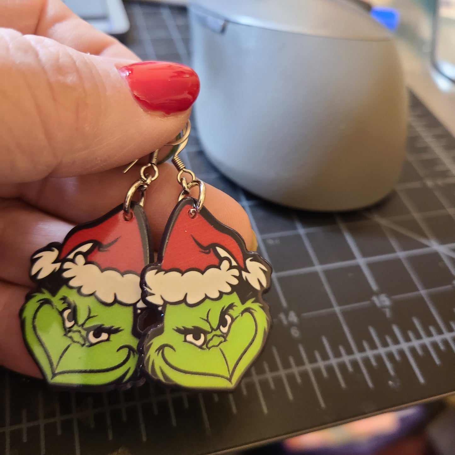 Handmade Christmas Grinch Earrings - Great Gift