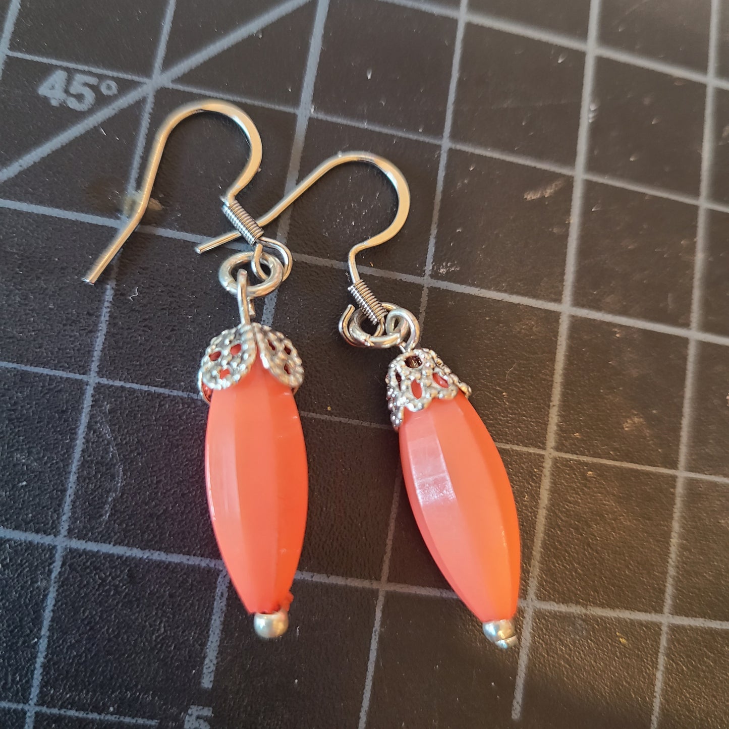 Handmade Coral Drop Earrings