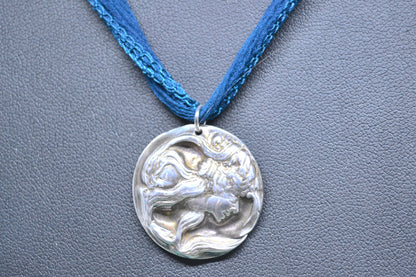 Handmade Wild Child Pure Silver Medallion Great Gift