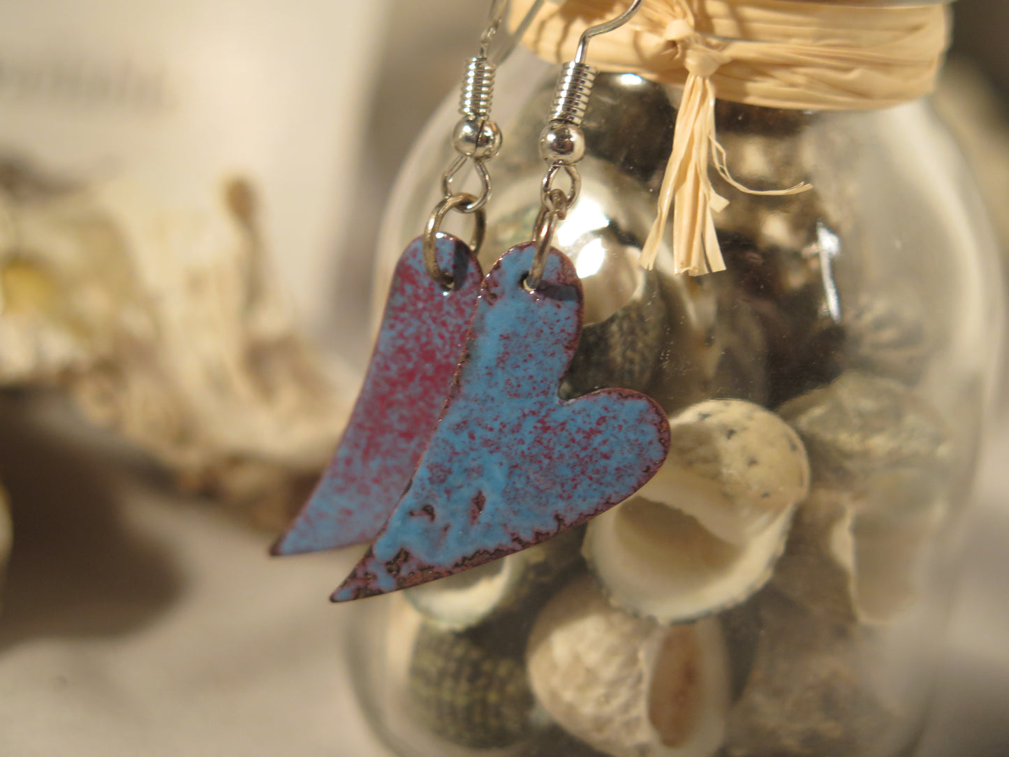 Handmade Enameled Whimsical Hearts