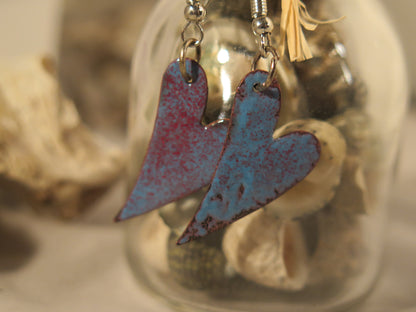 Handmade Enameled Whimsical Hearts