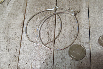 Handmade Silver Tear Drop Hoop Earrings