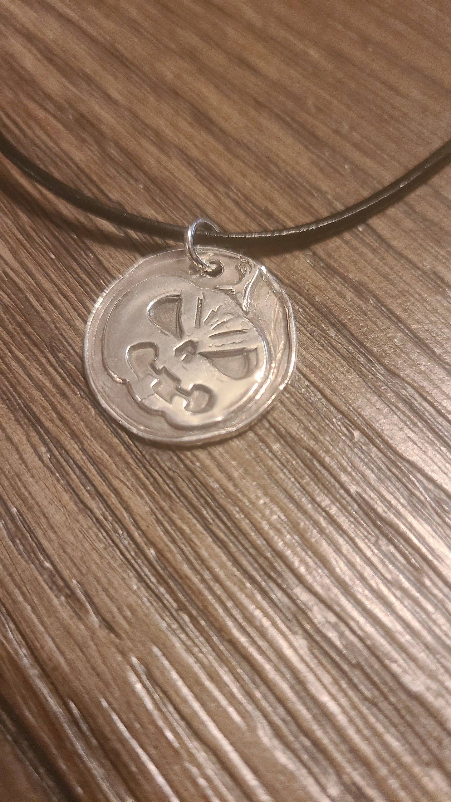 Handmade Fine Silver Pumpkin Time Necklace