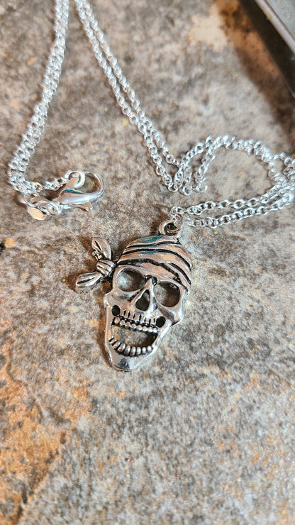 Handmade Halloween Pirate Skeleton Necklace