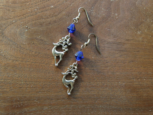 Handmade Prancing Reindeer Earrings