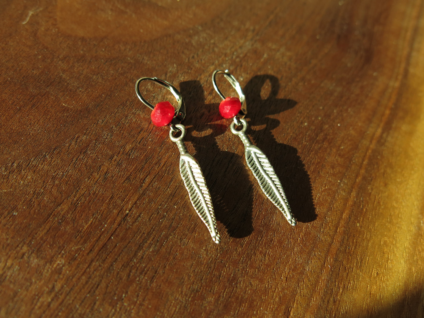 Handmade Silver Feather Earrings