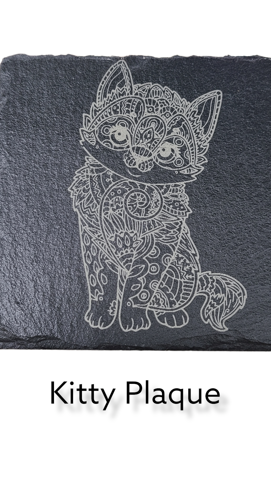 4 Slate Tile Lasered Coasters - Feline Persuasion