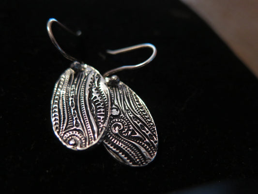 Handmade Pure Silver Textured Earrings Great Gift Made in USA